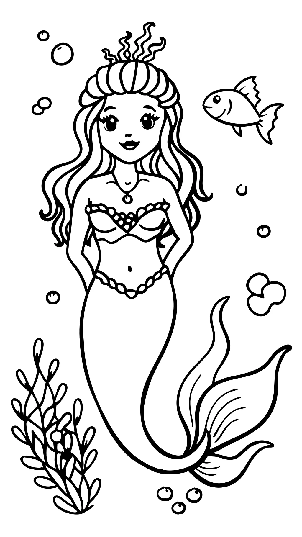 mermaid color page printable